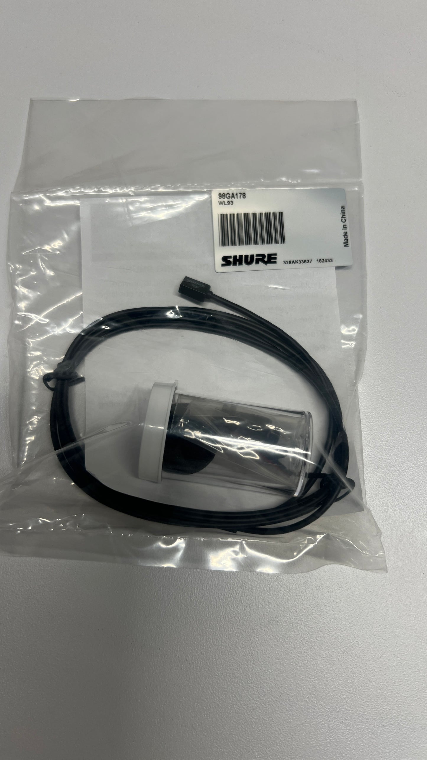 Used Shure WL93 Miniature Lavalier Microphone